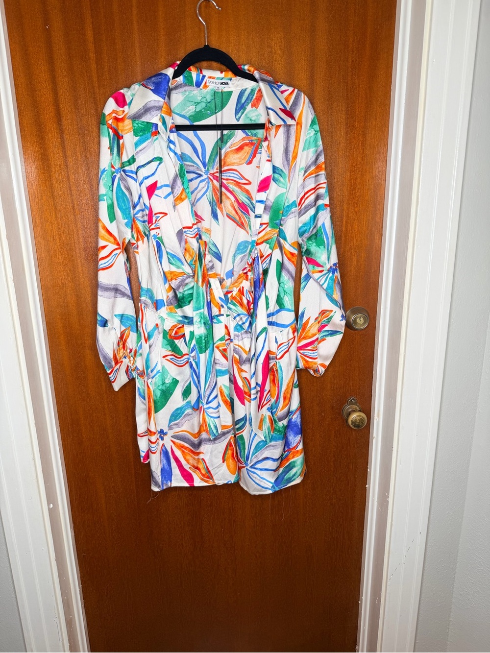 Fashion Nova Multicolor Leaf Print Shorts Romper